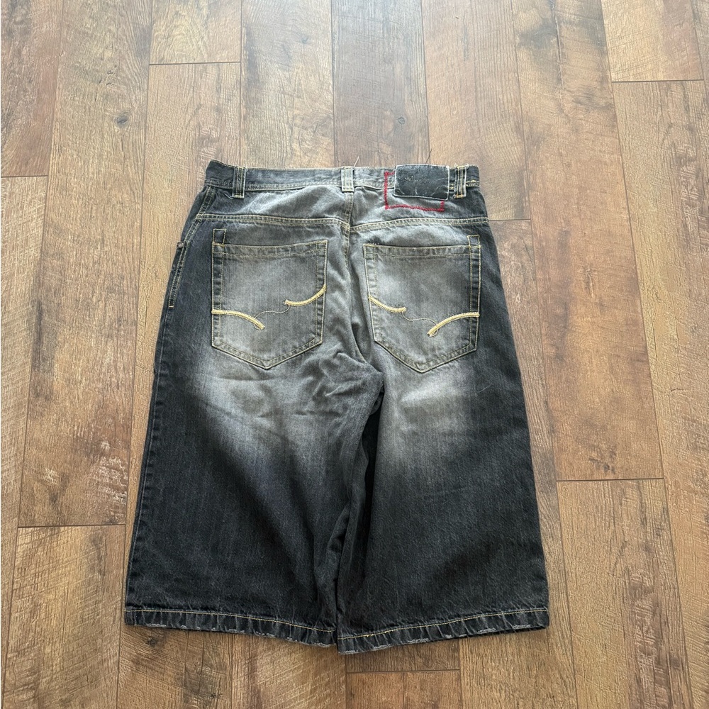 South Pole Faded Black Denim Shorts